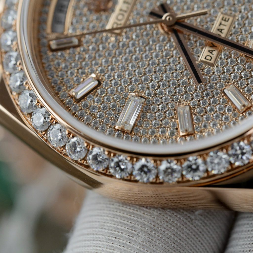 Rolex Day-Date Customs Moissanite Diamonds Dial Gold Wrapped 40mm