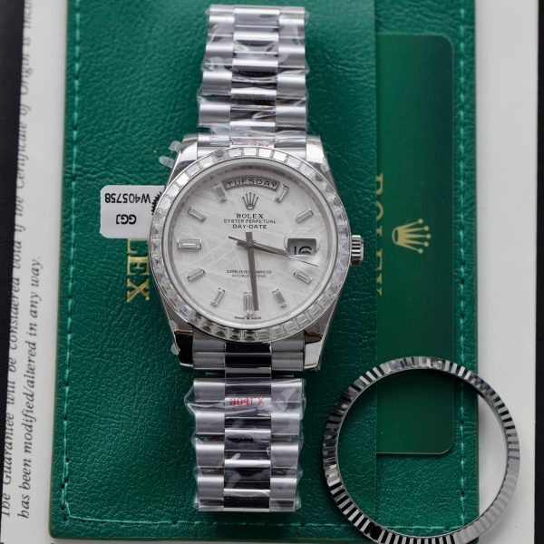 Rolex Day-Date Meteorite Dial Customs Moissanite Diamonds 40mm (10)