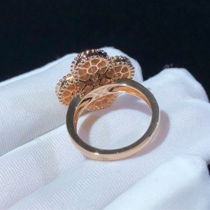 Van Cleef And Arpels Magic Alhambra Rings Custom Natural Diamond 18K Rose Gold (2)