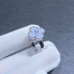 Van Cleef & Arpels Alhambra Rings Gemstone Diamond 18K White Gold Custom (2)