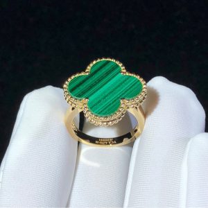 Van Cleef & Arpels Alhambra Womens Rings Custom Gemstone 18K Gold (2)