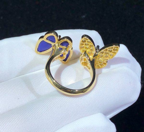 Van Cleef & Arpels Butterfly Womens Rings Gemstone Diamond 18K Gold Custom (2)