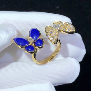 Van Cleef & Arpels Butterfly Womens Rings Gemstone Diamond 18K Gold Custom (2)