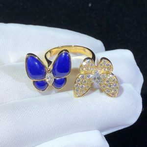 Van Cleef & Arpels Butterfly Womens Rings Gemstone Diamond 18K Gold Custom (2)