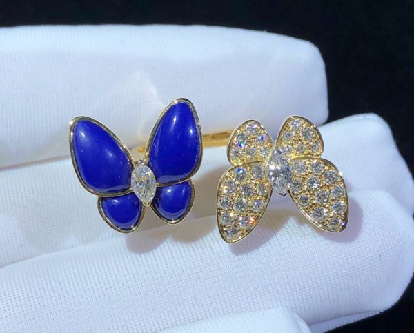 Van Cleef & Arpels Butterfly Womens Rings Gemstone Diamond 18K Gold Custom (2)