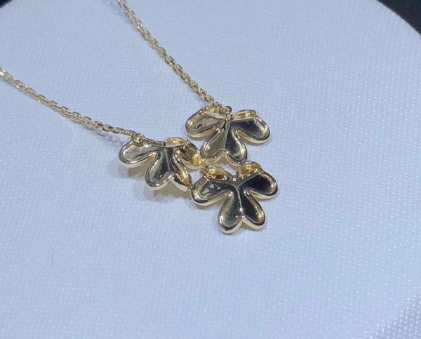 Van Cleef & Arpels Frivole Necklace 3 Motifs Natural Diamond 18K Gold Remake (2)