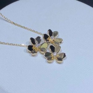 Van Cleef & Arpels Frivole Necklace 3 Motifs Natural Diamond 18K Gold Remake (2)