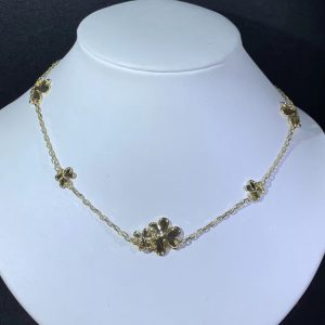 Van Cleef & Arpels Frivole Necklace Womens Natural Diamond 18K Gold Custom (2)