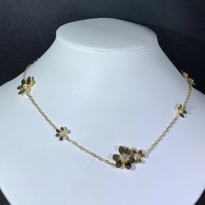 Van Cleef & Arpels Frivole Necklace Womens Natural Diamond 18K Gold Custom (2)