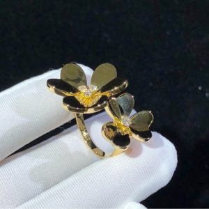 Van Cleef & Arpels Frivole Rings 2 Motifs Natural Diamond 18K Gold Custom (2)