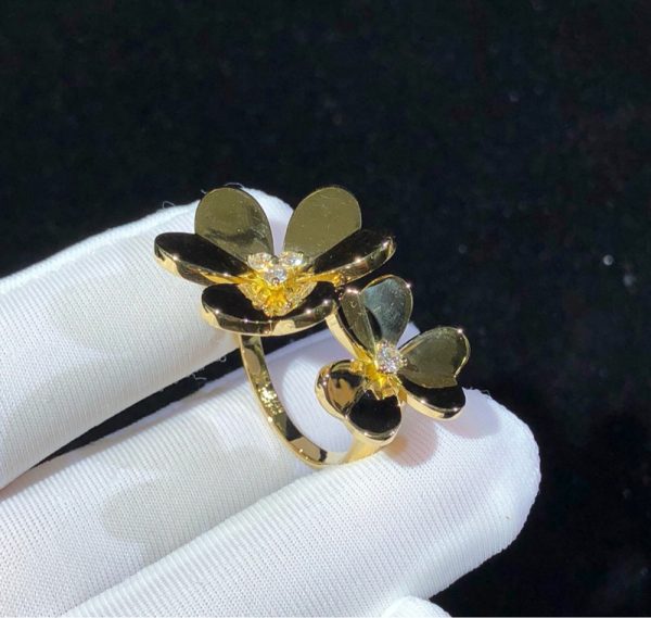 Van Cleef & Arpels Frivole Rings 2 Motifs Natural Diamond 18K Gold Custom (2)