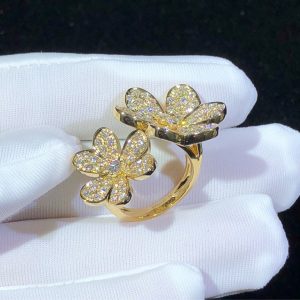 Van Cleef & Arpels Frivole Womens Ring Custom 18K Gold Natural Diamond (2)