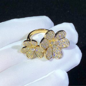 Van Cleef & Arpels Frivole Womens Ring Custom 18K Gold Natural Diamond (2)