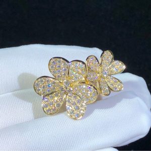 Van Cleef & Arpels Frivole Womens Ring Custom 18K Gold Natural Diamond (2)