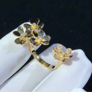 Van Cleef & Arpels Frivole Womens Ring Natural Diamond 18K Gold Custom (2)