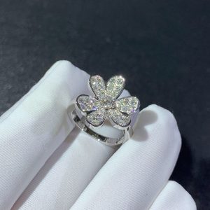 Van Cleef & Arpels Frivole Womens Rings Natural Diamond 18K White Gold Custom (2)