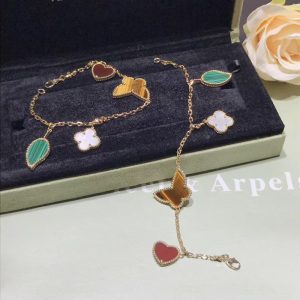 Van Cleef & Arpels Lucky Alhambra Bracelet Custom Mother Of Pearl Gemstones 18K Rose Gold (2)