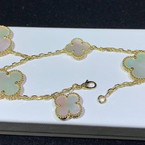 Van Cleef & Arpels Magic Alhambra Bracelet 5 Motifs Mother Of Pearl 18K Gold Custom (2)