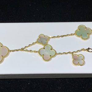 Van Cleef & Arpels Magic Alhambra Bracelet 5 Motifs Mother Of Pearl 18K Gold Custom (2)