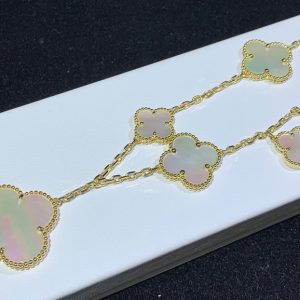 Van Cleef & Arpels Magic Alhambra Bracelet 5 Motifs Mother Of Pearl 18K Gold Custom (2)