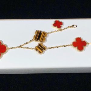 Van Cleef & Arpels Magic Alhambra Bracelet Gemstone 18K Gold Custom 5 Motifs (2)