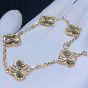 Van Cleef & Arpels Vintage Alhambra Bracelet 5 Motifs Custom 18K Gold (2)