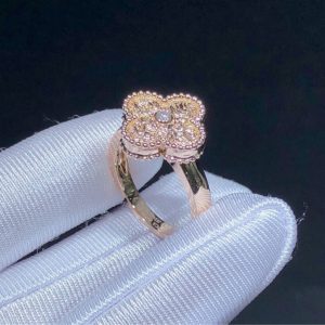 Van Cleef & Arpels Vintage Alhambra Ring Remake Natural Diamond 18K Rose Gold (2)