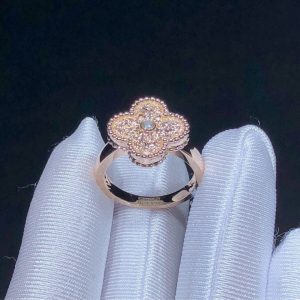 Van Cleef & Arpels Vintage Alhambra Ring Remake Natural Diamond 18K Rose Gold (2)