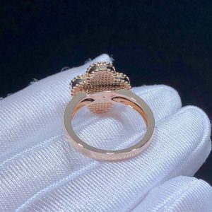 Van Cleef & Arpels Vintage Alhambra Ring Remake Natural Diamond 18K Rose Gold (2)