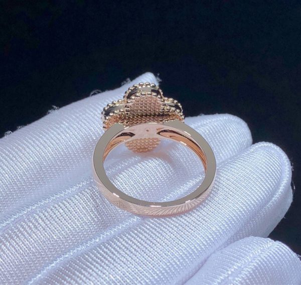 Van Cleef & Arpels Vintage Alhambra Ring Remake Natural Diamond 18K Rose Gold (2)