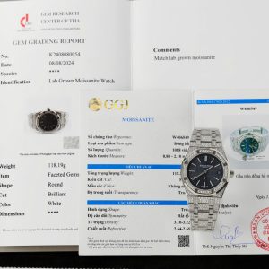 Audemars Piguet Replica Watch Royal Oak Jumbo Extra-Thin 16202 Custom Moissanite Diamonds Hong Kong 39mm (2)