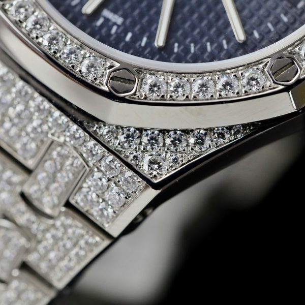 Audemars Piguet Replica Watch Royal Oak Jumbo Extra-Thin 16202 Custom Moissanite Diamonds Hong Kong 39mm (2)