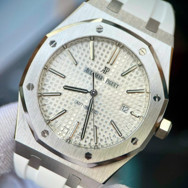 Audemars Piguet Royal Oak 15400ST Replica 11 Watch White Rubber Strap 41mm (2)