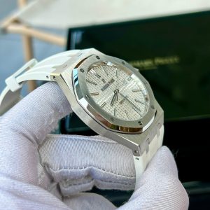 Audemars Piguet Royal Oak 15400ST Replica 11 Watch White Rubber Strap 41mm (2)