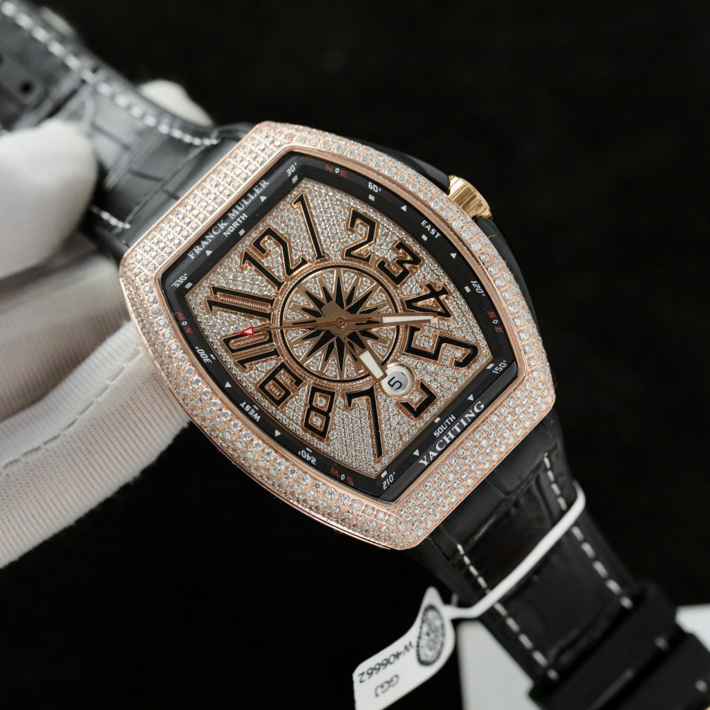 Franck Muller V45 Replica Watch Custom Moissanite Diamonds ABF Factory 45mm (2)