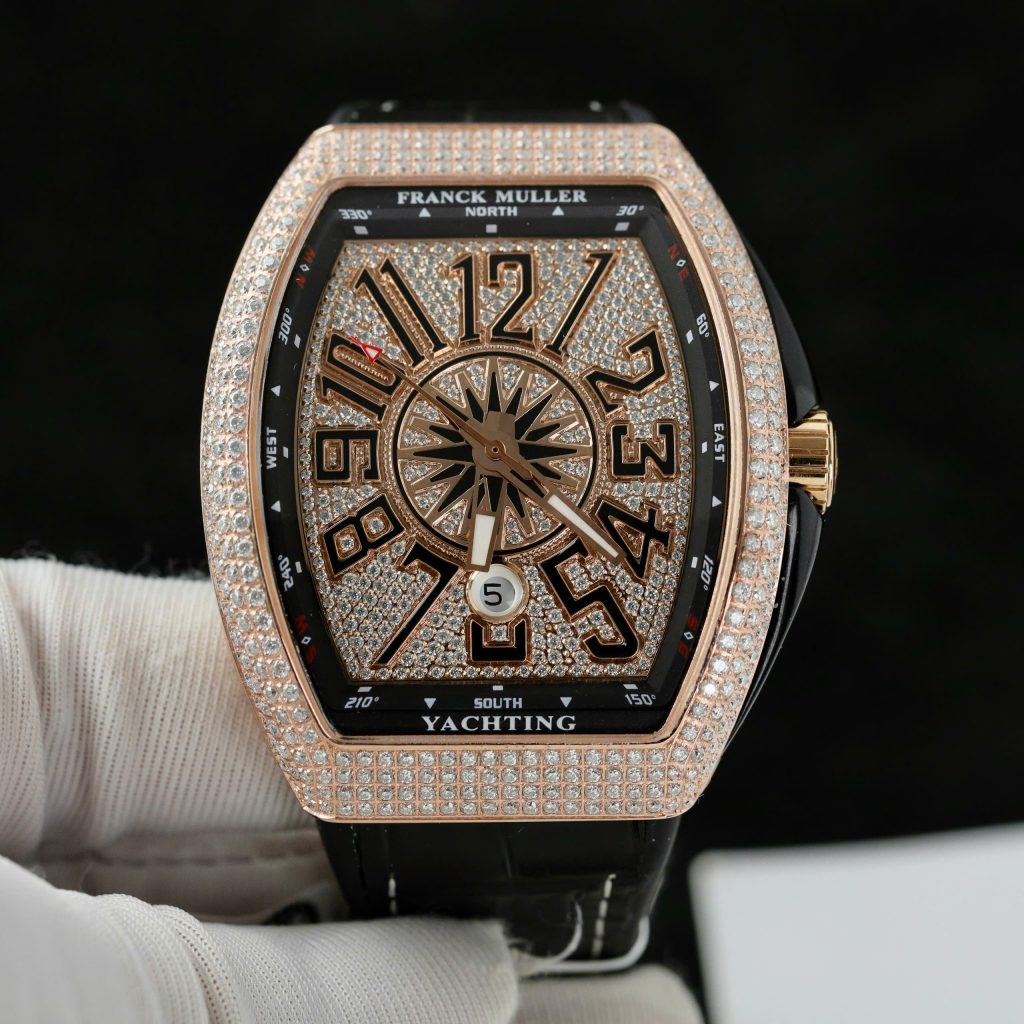 Franck Muller V45 Replica Watch Custom Moissanite Diamonds ABF Factory 45mm (2)