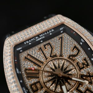 Franck Muller V45 Replica Watch Custom Moissanite Diamonds ABF Factory 45mm (2)