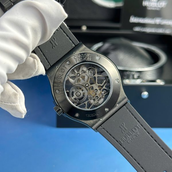 Hublot Classic Fusion Skeleton Tourbillon Ceramic Best Replica Watch Black Dial 45mm (2)