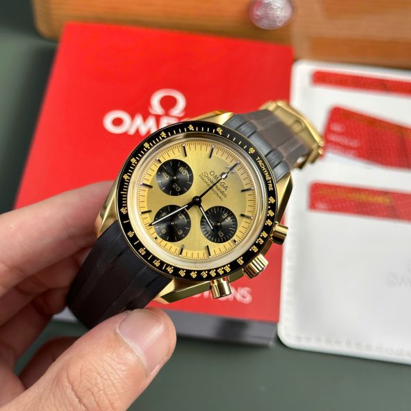 Omega Speedmaster Moonwatch Best Replica Watch Yellow Dial RM Factory 44mm (2)