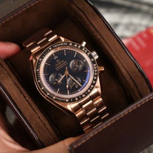 Omega Speedmaster Moonwatch Rose Gold Replica 11 Watch Dial Black 42mm (2)