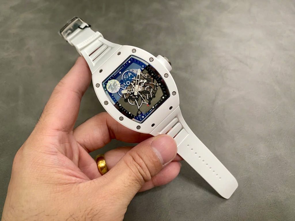 Richard Mille RM055 Best Replica Watch White Ceramic Rubber Strap ZF Factory 45mm (2)