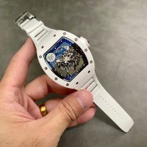 Richard Mille RM055 Best Replica Watch White Ceramic Rubber Strap ZF Factory 45mm (2)