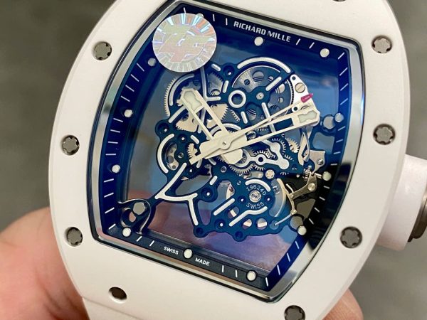 Richard Mille RM055 Best Replica Watch White Ceramic Rubber Strap ZF Factory 45mm (2)