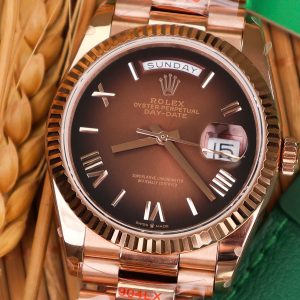 Rolex Best Replica Watch Day-Date 128235 Chocolate Dial Weight 158gram QF Factory 36mm (2)