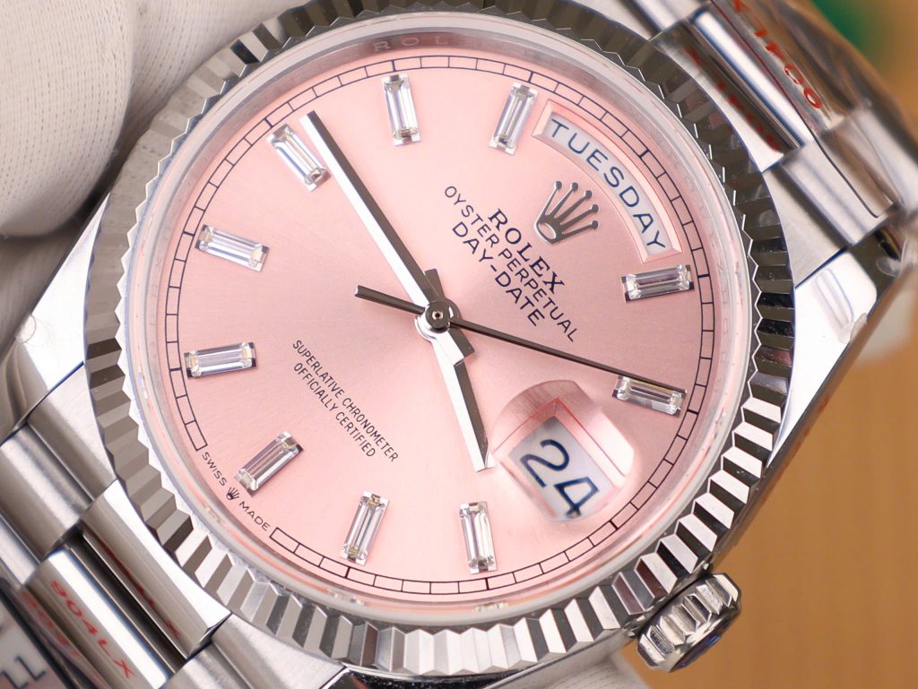 Rolex Best Replica Watch Day-Date 128236 Pink Dial Weight 158gram QF Factory 36mm (2)