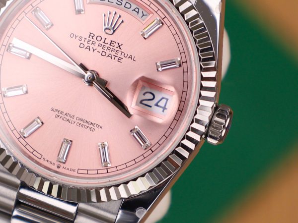 Rolex Best Replica Watch Day-Date 128236 Pink Dial Weight 158gram QF Factory 36mm (2)