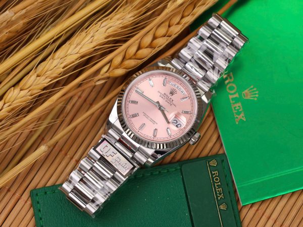 Rolex Best Replica Watch Day-Date 128236 Pink Dial Weight 158gram QF Factory 36mm (2)