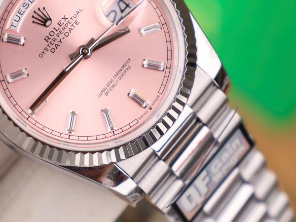 Rolex Best Replica Watch Day-Date 128236 Pink Dial Weight 158gram QF Factory 36mm (2)