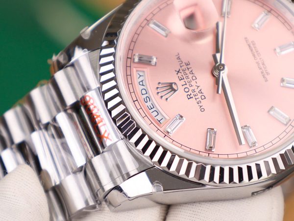 Rolex Best Replica Watch Day-Date 128236 Pink Dial Weight 158gram QF Factory 36mm (2)