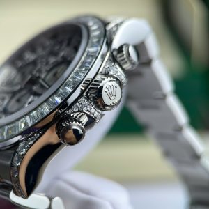 Rolex Cosmograph Daytona Eye Of The Tiger Replica Watch Custom Moissanite Diamonds Hong Kong 40mm (2)